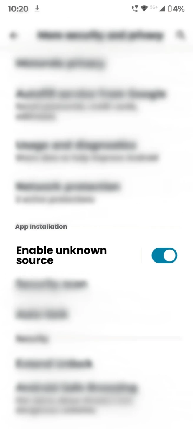 Allow Unknown Sources